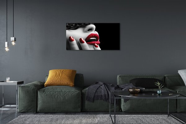 Tablouri canvas buze Femeie unghii