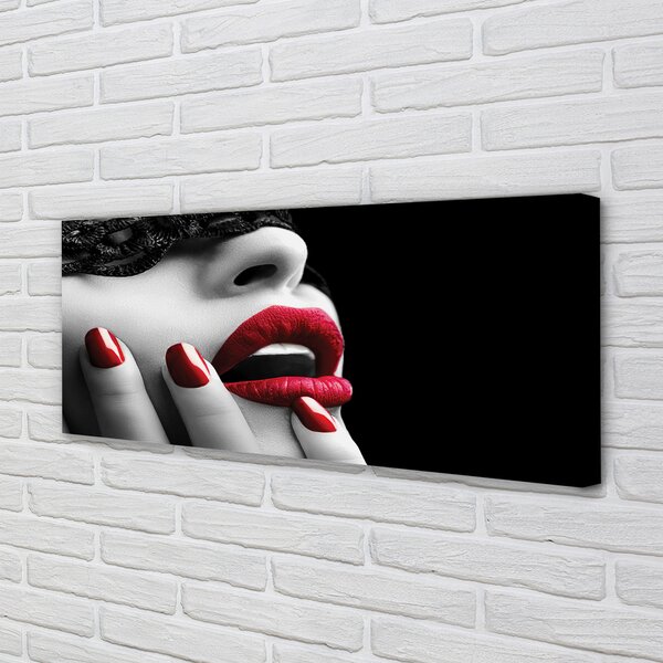Tablouri canvas buze Femeie unghii