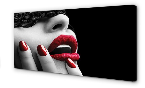 Tablouri canvas buze Femeie unghii