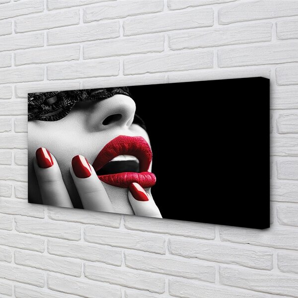 Tablouri canvas buze Femeie unghii