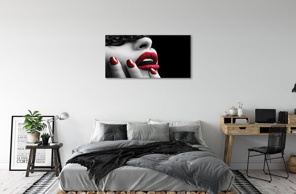 Tablouri canvas buze Femeie unghii