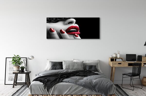 Tablouri canvas buze Femeie unghii