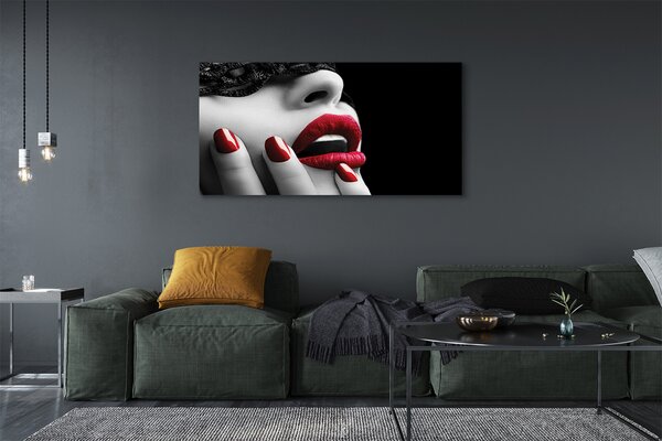 Tablouri canvas buze Femeie unghii