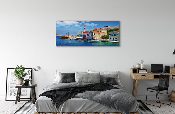 Tablouri canvas Grecia munți coasta mării