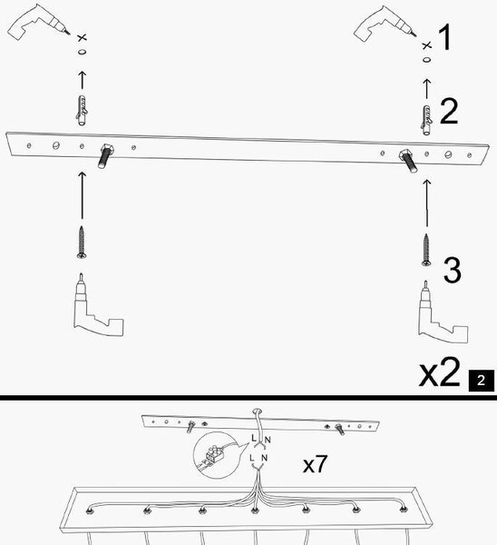 Lustra Archa, Negru - Auriu, 80x80x130 cm