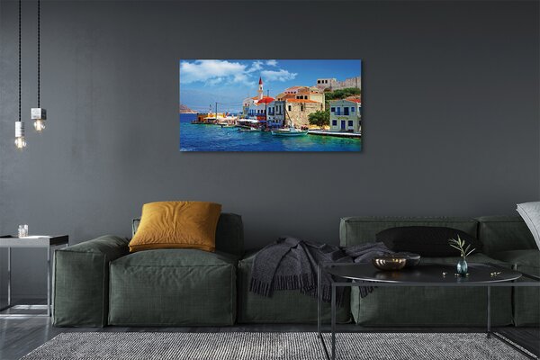 Tablouri canvas Grecia munți coasta mării