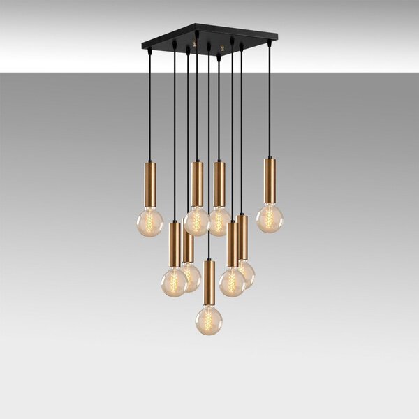Lustra Lumie, Auriu - Negru, 50x50x136 cm