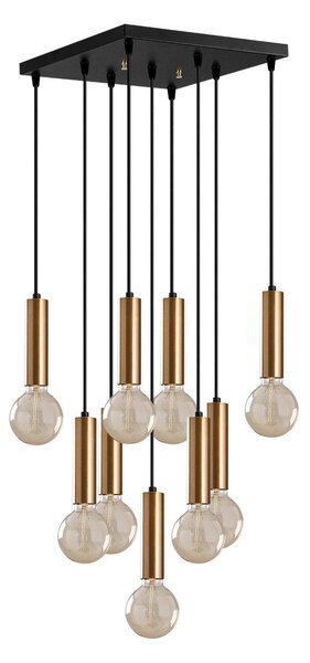 Lustra Lumie, Auriu - Negru, 50x50x136 cm