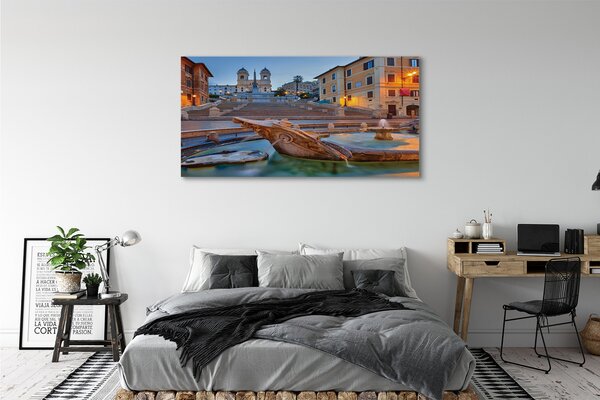 Tablouri canvas clădiri fântână din Roma Sunset