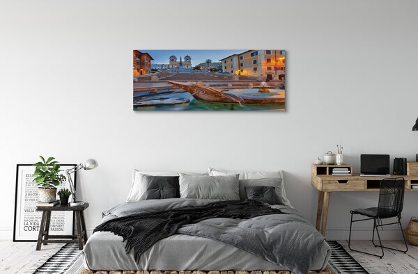 Tablouri canvas clădiri fântână din Roma Sunset
