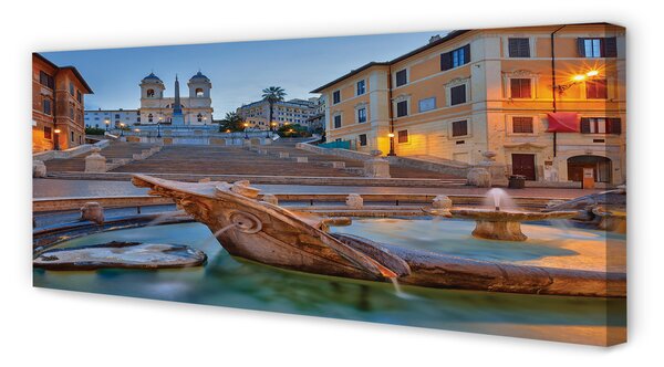 Tablouri canvas clădiri fântână din Roma Sunset