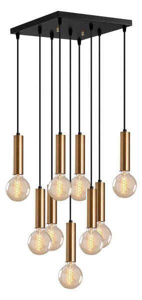 Lustra Lumie, Auriu - Negru, 50x50x136 cm