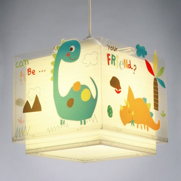 Dalber Lampă suspendată pentru camera copiilor DINOS, colorată, reglabil, Multicolor, Camera copiilor, Plastic