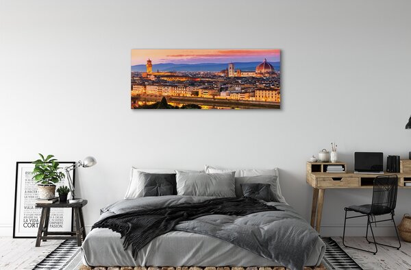 Tablouri canvas Italia Panorama noapte catedrală