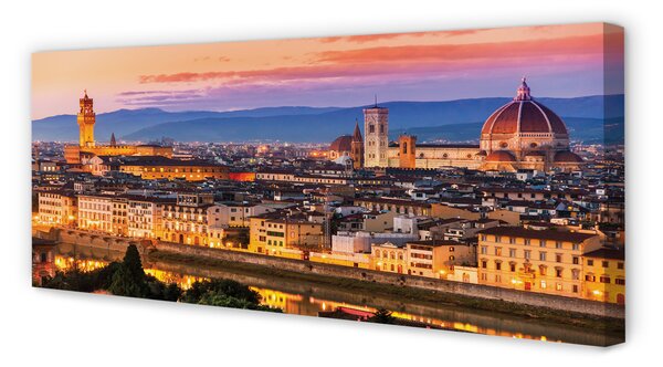 Tablouri canvas Italia Panorama noapte catedrală