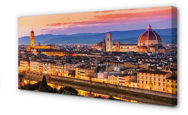 Tablouri canvas Italia Panorama noapte catedrală