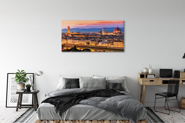 Tablouri canvas Italia Panorama noapte catedrală