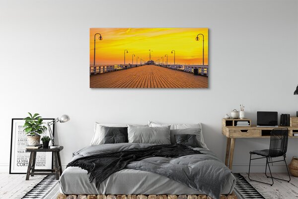 Tablouri canvas Gdańsk Pier apus de soare pe mare