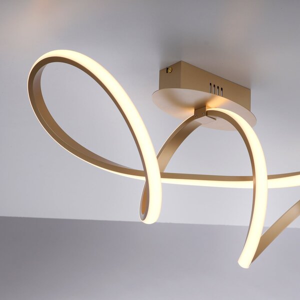 JUST LIGHT. GmbH Plafonieră cu LED Maria, reglabilă, alamă, reglabil, Auriu / Alamă, dormitor, Aluminiu, Modern