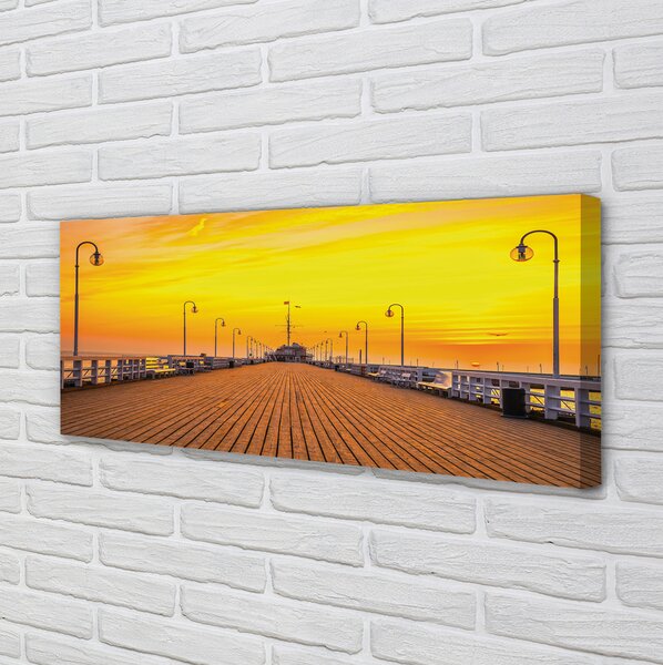 Tablouri canvas Gdańsk Pier apus de soare pe mare