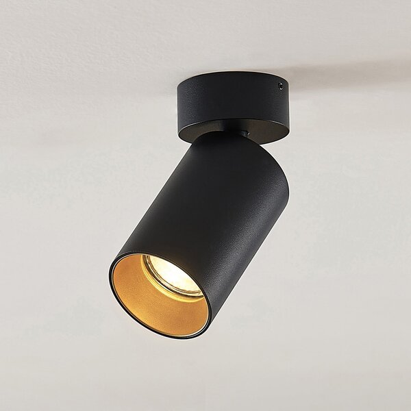 Arcchio Spot Brinja, set de 2, negru, rotund, Ø 6cm, GU10, reglabil, Negru, Hol, Aluminiu, Modern