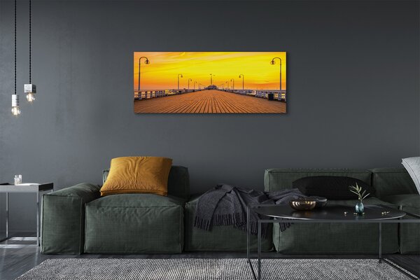 Tablouri canvas Gdańsk Pier apus de soare pe mare