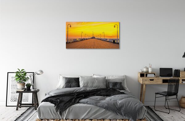 Tablouri canvas Gdańsk Pier apus de soare pe mare