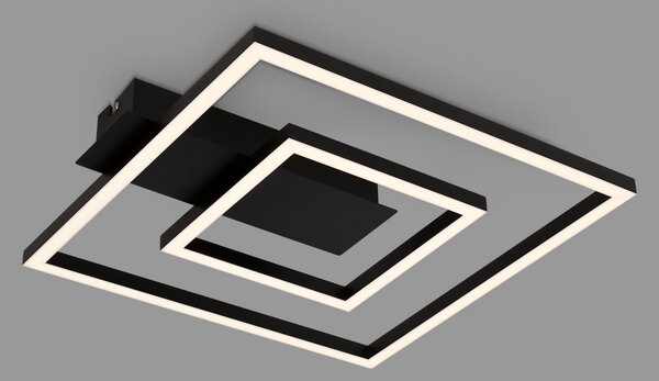 Briloner Plafonieră LED 3772 cu 2 rame, negru, Negru, Camera de zi / sufragerie, Metal, Modern
