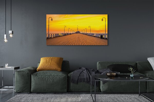 Tablouri canvas Gdańsk Pier apus de soare pe mare