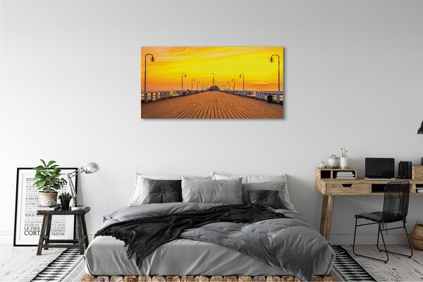 Tablouri canvas Gdańsk Pier apus de soare pe mare