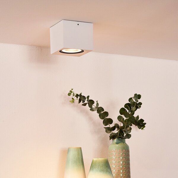 Lucide Spot LED pentru plafon Fedler unghiular alb, reglabil, Alb, Camera de zi / sufragerie, Metal, Modern