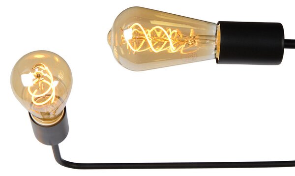 Lucide Plafonieră Lester neagră cu 6 brațe, reglabil, Negru, Camera de zi / sufragerie, Metal, Modern