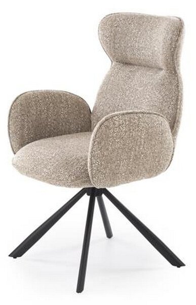 Scaun K571, bej inchis/negru, stofa clasica/otel, 63x64x93 cm