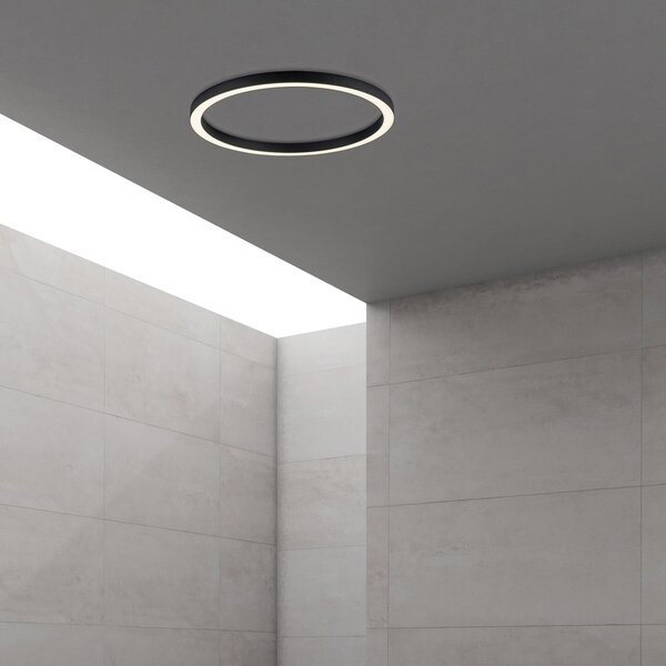 PURE Plafonieră LED Lines, Ø 70 cm, antracit, CCT, telecomandă, reglabil, Negru, Camera de zi / sufragerie, Metal, Modern