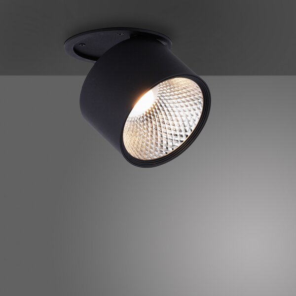 PURE Nola plafonieră LED 1 bec negru, reglabil, Negru, Camera de zi / sufragerie, Metal, Modern
