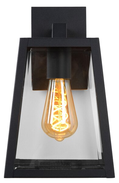 Lucide Aplică de exterior Matslot, înălțime 30,5 cm, reglabil, Negru, Metal, Felinar