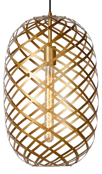 Lucide Lampă suspendată din tungsten Ø 32 cm, aur mat, reglabil, Auriu / Alamă, Camera de zi / sufragerie, Metal, Modern