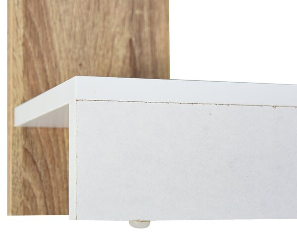 HOMCOM Bibliotecă de Perete cu 5 Rafturi și Dispozitiv Anti-Răsturnare din PAL 45x21x170 cm Alb Stejar | Aosom Romania