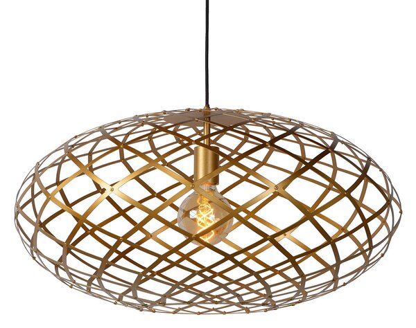 Lucide Lampă suspendată din tungsten, abajur oval, 65 cm, auriu, reglabil, Auriu / Alamă, Camera de zi / sufragerie, Metal, Modern