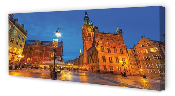 Tablouri canvas Biserica de noapte Gdańsk Old Town