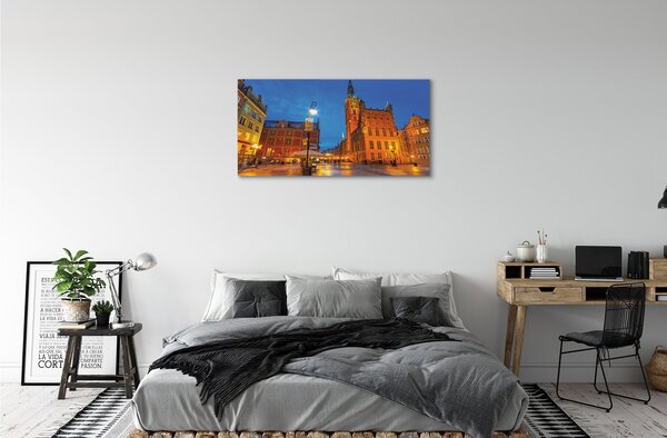 Tablouri canvas Biserica de noapte Gdańsk Old Town