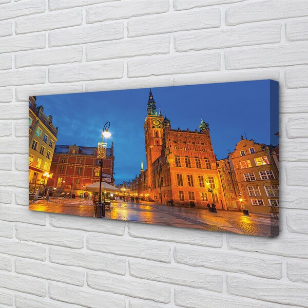 Tablouri canvas Biserica de noapte Gdańsk Old Town