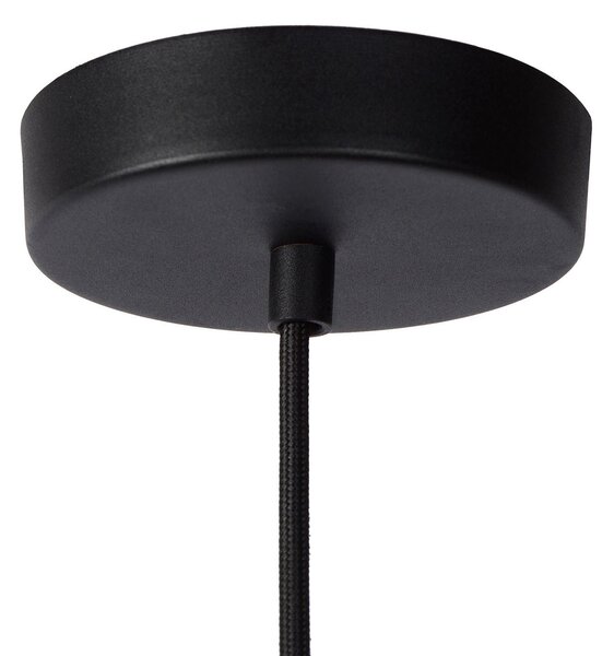 Lucide Lampă suspendată Lionel cu abajur din metal, reglabil, Negru, Camera de zi / sufragerie, Metal, Modern