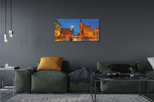 Tablouri canvas Biserica de noapte Gdańsk Old Town