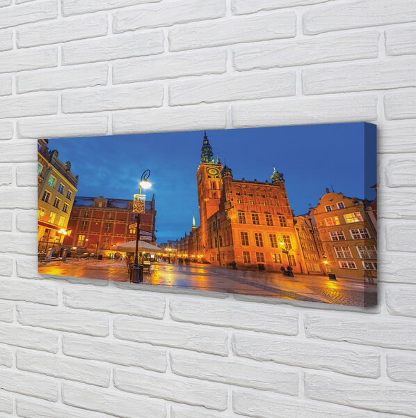Tablouri canvas Biserica de noapte Gdańsk Old Town