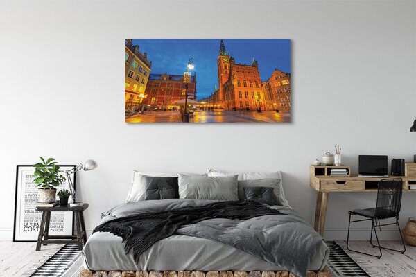 Tablouri canvas Biserica de noapte Gdańsk Old Town