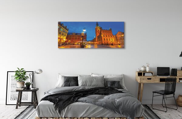 Tablouri canvas Biserica de noapte Gdańsk Old Town