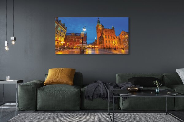 Tablouri canvas Biserica de noapte Gdańsk Old Town