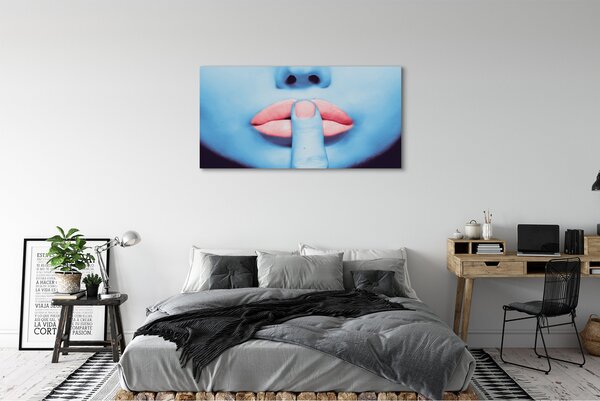Tablouri canvas buze neon femeie