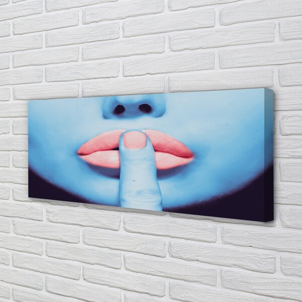 Tablouri canvas buze neon femeie
